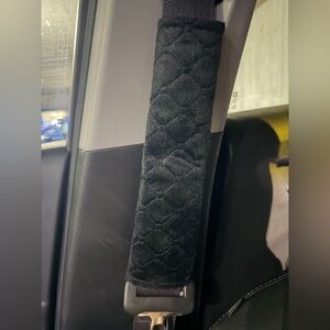 Black Quilted Seat Belt Cover